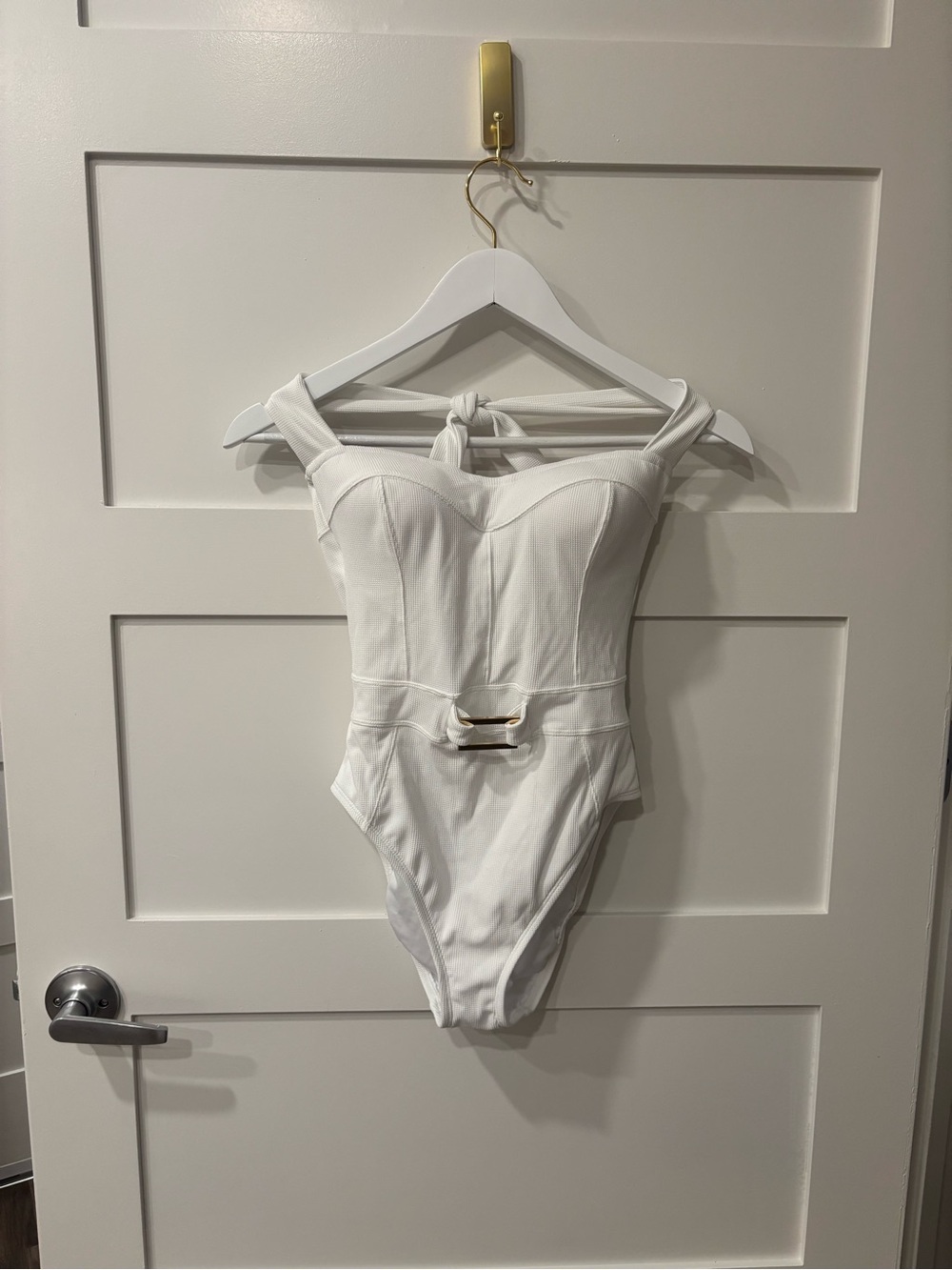 Lilly Pulitzer White One-Piece Swimsuit with Belt Detail